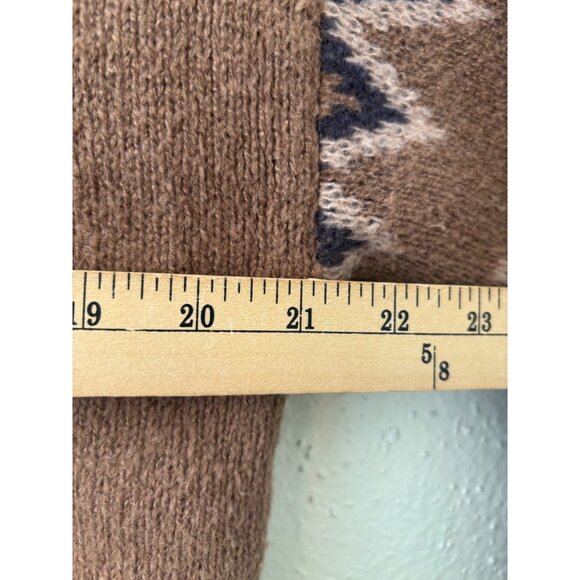 Vintage Inspired VIGOSS Brown Cardigan With Aztec  Pattern Button Closure - Picture 9 of 11